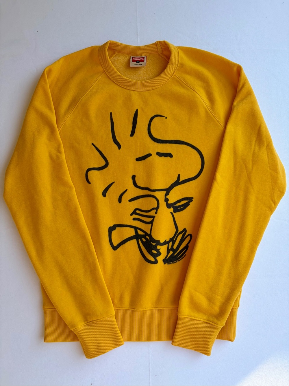 HOMAGE Peanuts Woodstock Character Crewneck Sweatshirt Gold Yellow Men's Size S